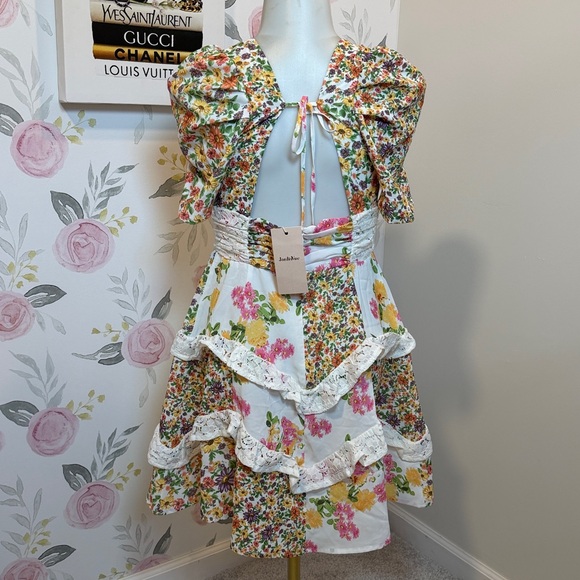 NWT Rosalyn Floral Minidress For Love & Lemons - Picture 4 of 6